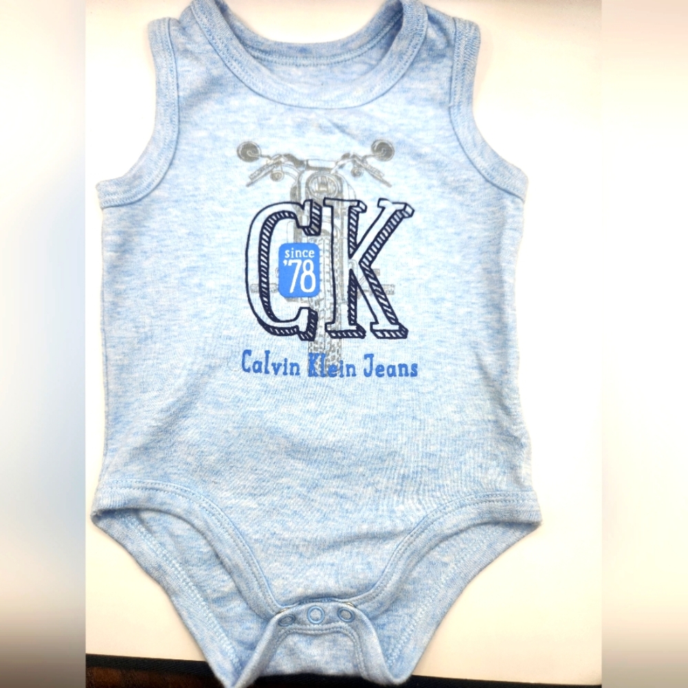 Calvin Klein Jeans Onsie 12 months (blue and gray) set of 2